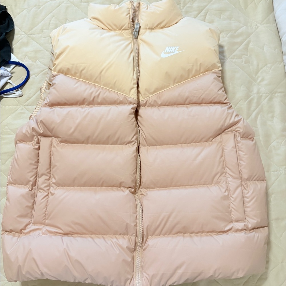 Nike Women's Light Beige Puffer Vest